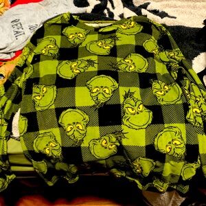 The Grinch Long Sleeve Fuzzy Christmas Pajama Top